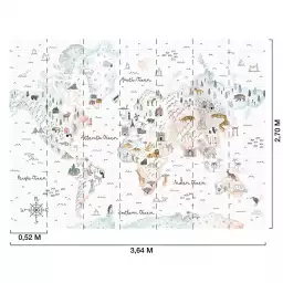 Le monde en dessin - tapisserie panoramique