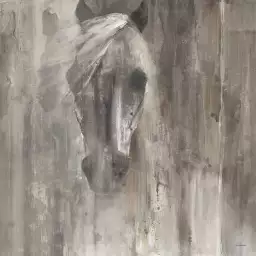 Cheval blanc aquarelle - peinture animaux