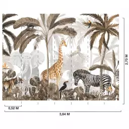 Le clan du calao - tapisserie panoramique animaux jungle