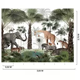 Salut de la savane - tapisserie panoramique chambre enfant