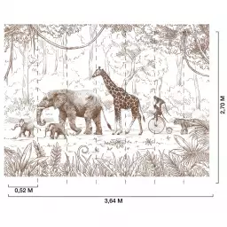 Parade de la savane - tapisserie panoramique chambre enfant