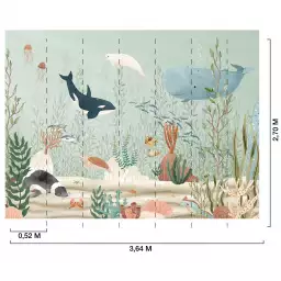 Créatures de la mer - tapisserie panoramique chambre enfant
