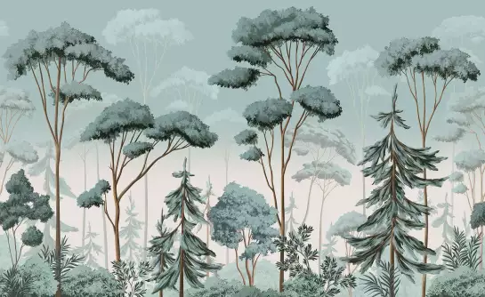Bois de scandinavie - papier peint arbres