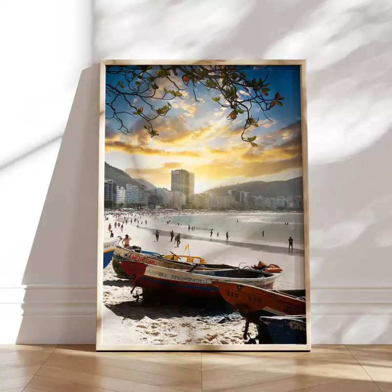 Vue sur Rio de Janeiro - affiche mer et plage