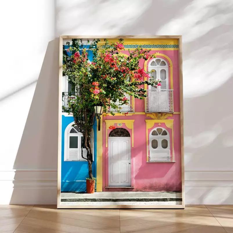 Façade à Olinda au Bresil - affiche architecture