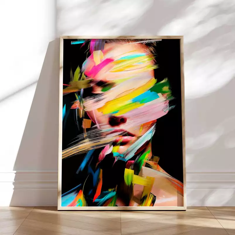 Visage en couleurs - affiche pop art