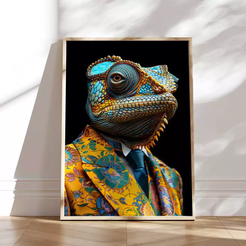 Cameleon wild suits - tableau animaux habillés