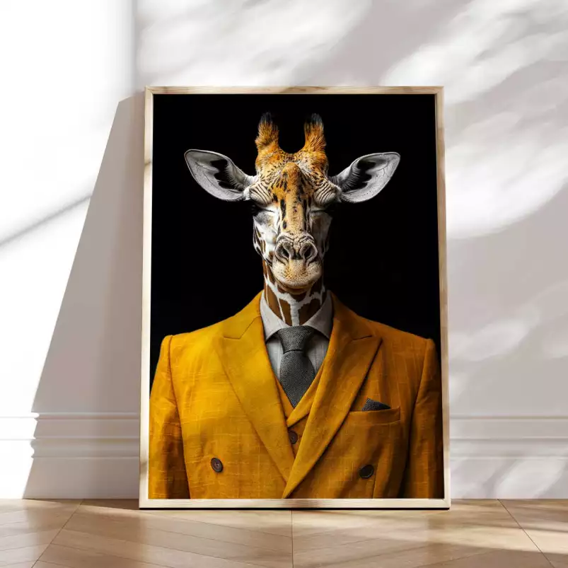 Girafe wild suits - tableau animaux habillés