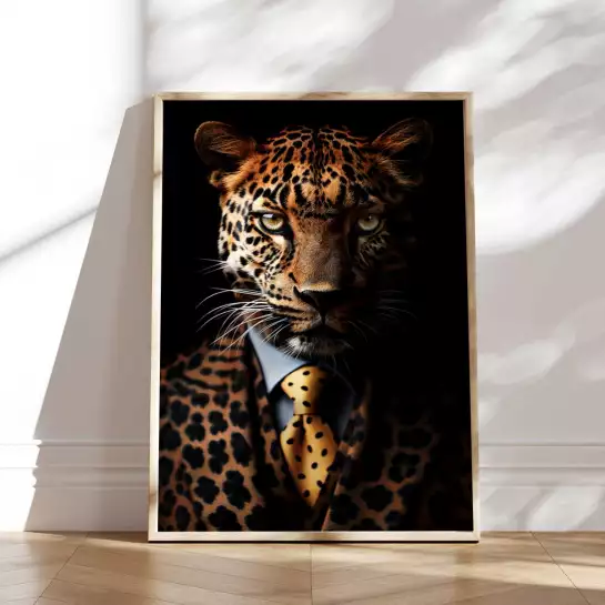 Léopard wild suits - tableau animaux habillés
