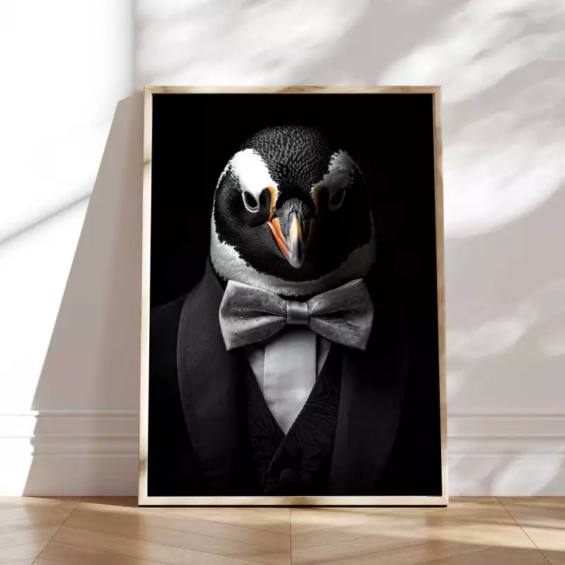 Pingouin wild suits - tableau animaux habillés