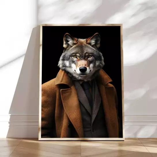 Loup wild suits - tableau animaux habillés