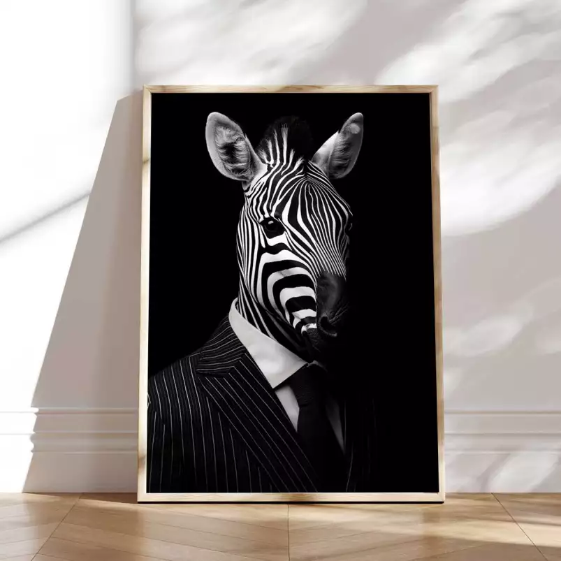 Zebre wild suits - tableau animaux habillés