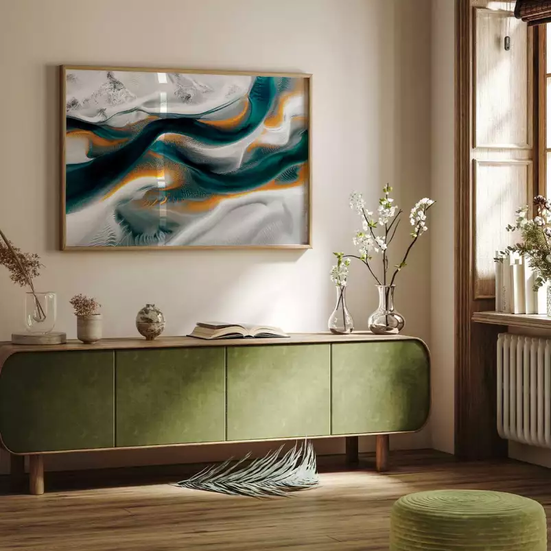 Rivière bleue au Bresil - tableau contemporain moderne