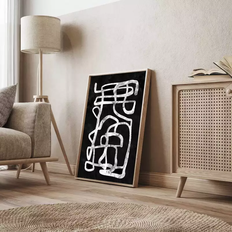 Labyrinth black - art abstrait