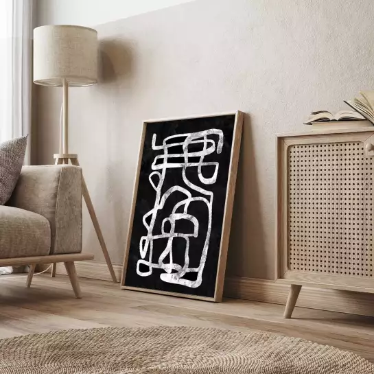 Labyrinth black - art abstrait
