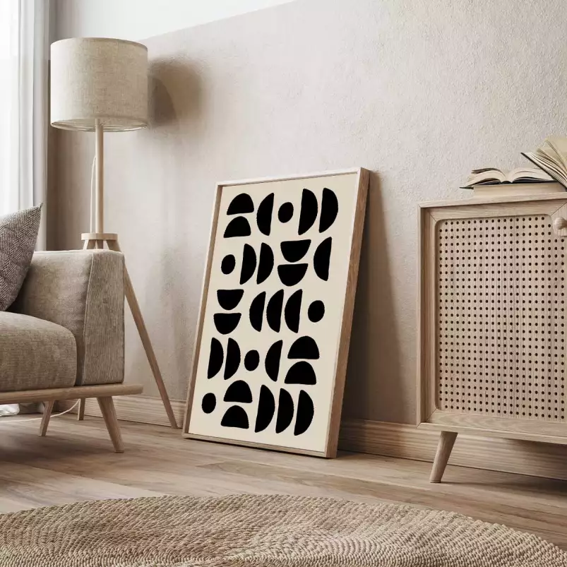 Demi cercles - affiche art abstrait