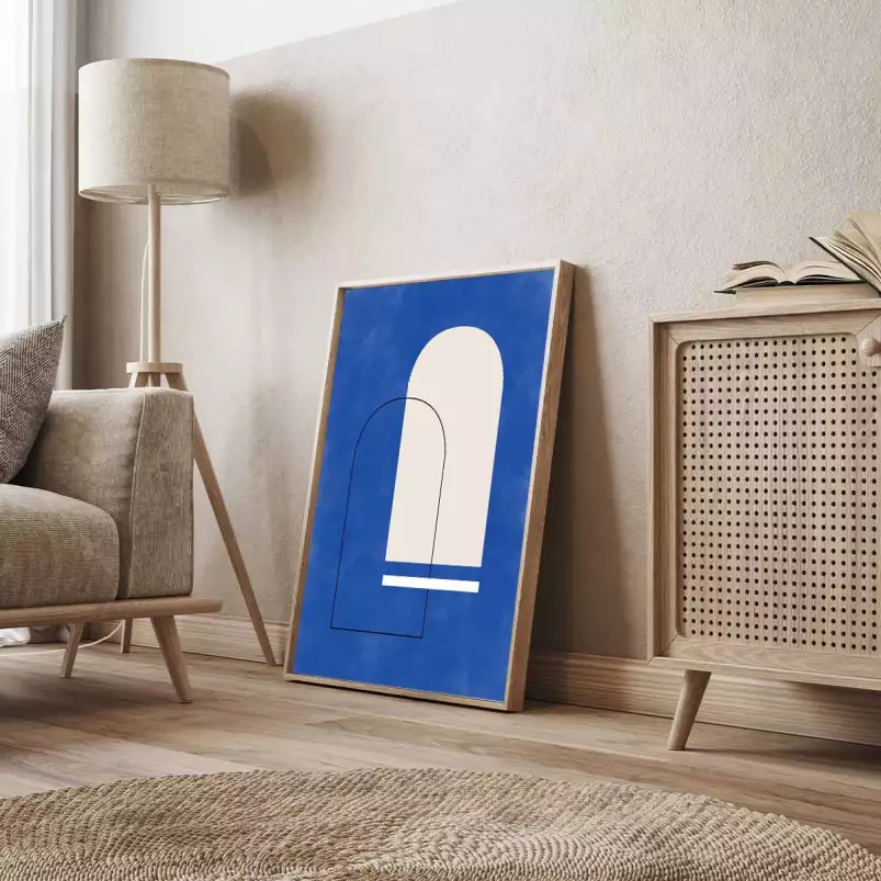 Porte indigo - affiche abstrait et géométrie