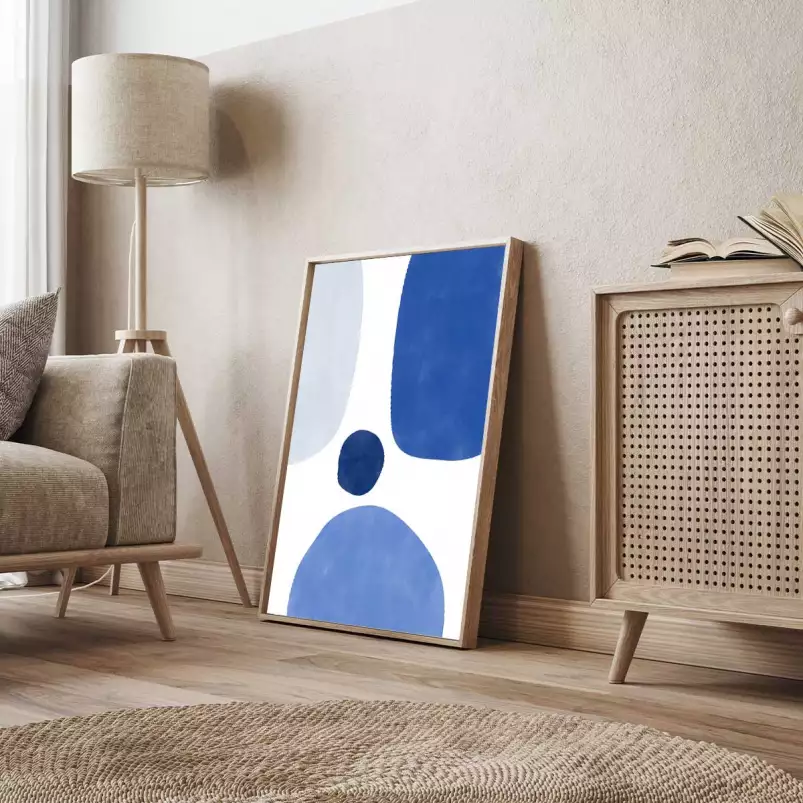 Bleu en variation - affiche art abstrait