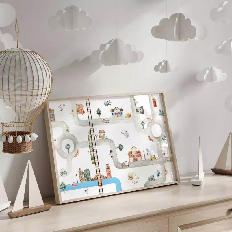 La route du jeu - affiche pour enfant