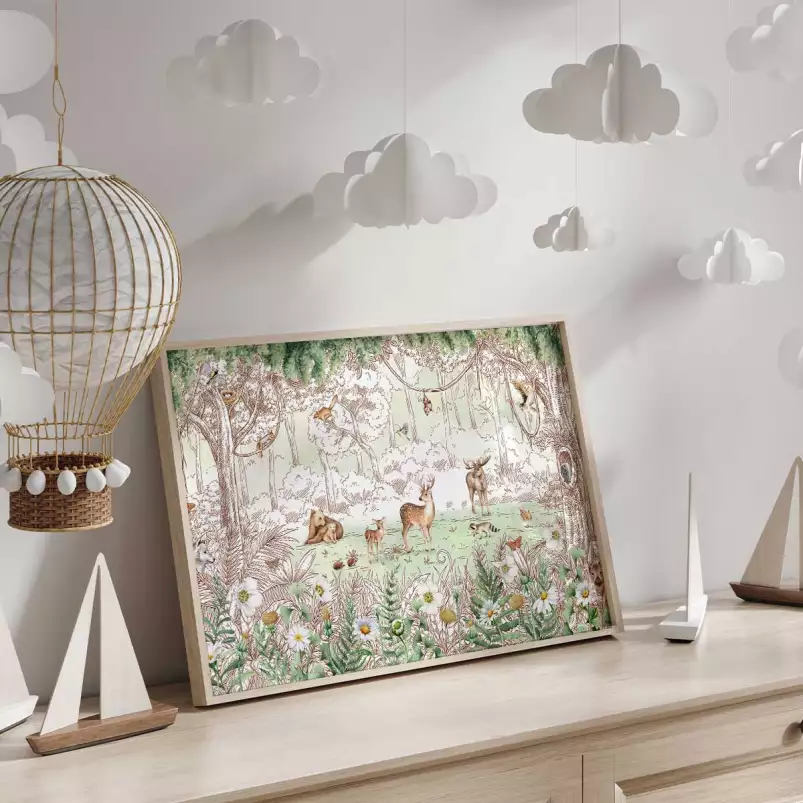 Le printemps de la forêt - affiche chambre enfant