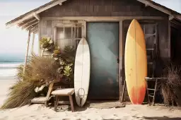 Maison de plage - affiche mer et plage