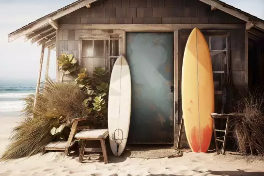 Maison de plage - affiche mer et plage