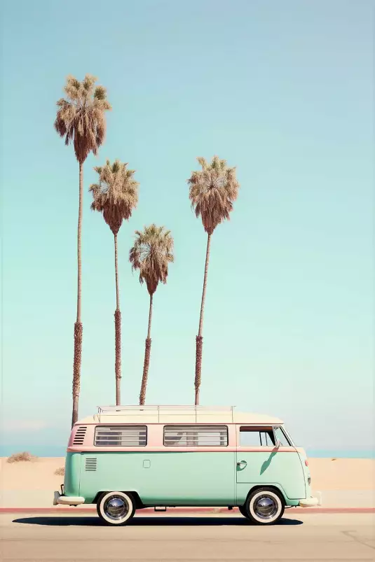 Van sur Venice beach - affiche paysage mer