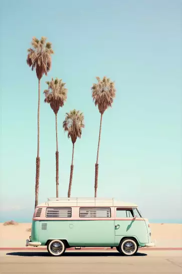 Van sur Venice beach - affiche paysage mer