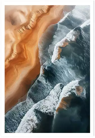 Vue aérienne de Rio Negro au Bresil - affiche mer