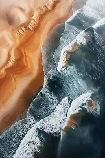 Vue aérienne de Rio Negro au Bresil - affiche mer