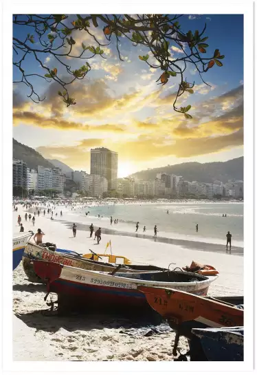 Vue sur Rio de Janeiro - affiche mer et plage