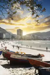 Vue sur Rio de Janeiro - affiche mer et plage