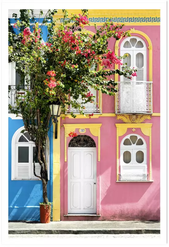 Façade à Olinda au Bresil - affiche architecture