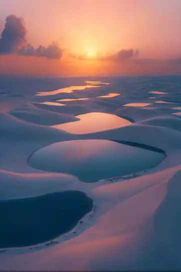 Parc national des Lençóis Maranhenses Brésil - affiche mer et plage