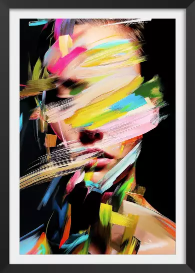 Visage en couleurs - affiche pop art