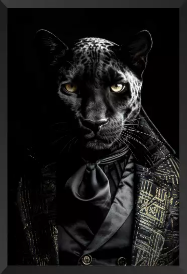 Panthère noire wild suits - tableau animaux habillés