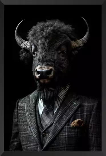 Bison wild suits - tableau animaux habillés
