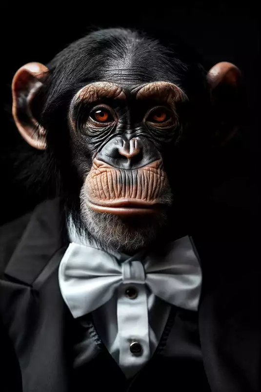 Chimpanzé wild suits - tableau animaux habillés Chimpanzé wild suits - tableau animaux habillés