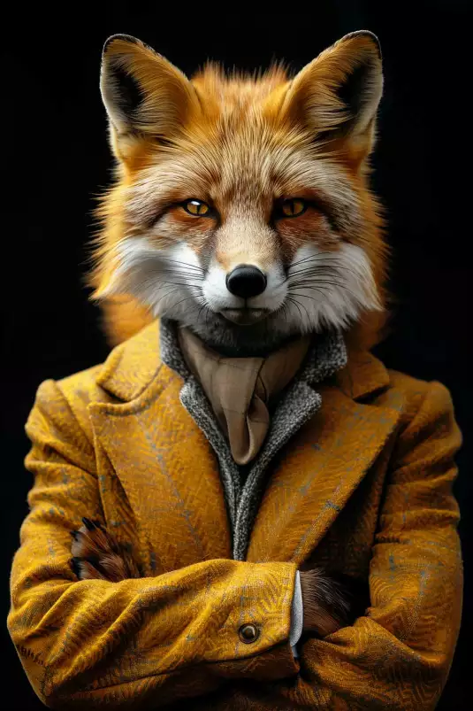 Renard wild suits - tableau animaux habillés