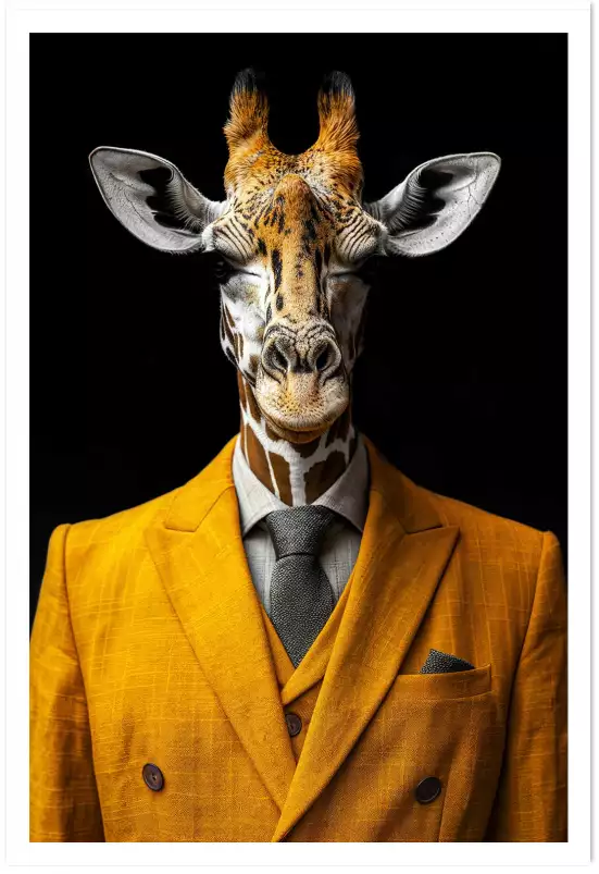 Girafe wild suits - tableau animaux habillés