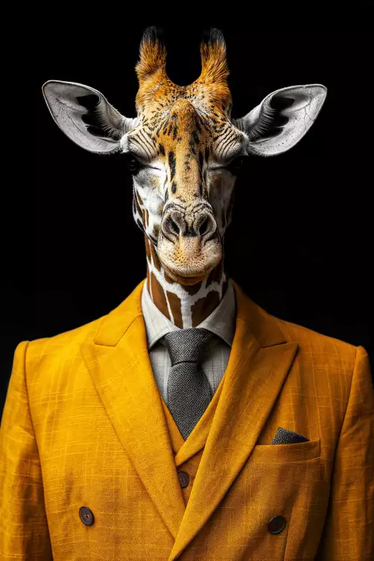 Girafe wild suits - tableau animaux habillés Girafe wild suits - tableau animaux habillés