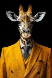 Girafe wild suits - tableau animaux habillés Girafe wild suits - tableau animaux habillés