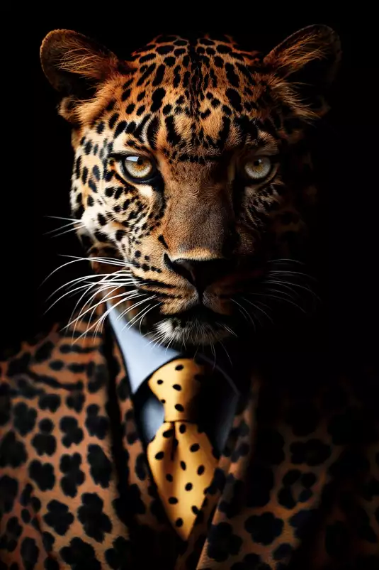 Léopard wild suits - tableau animaux habillés