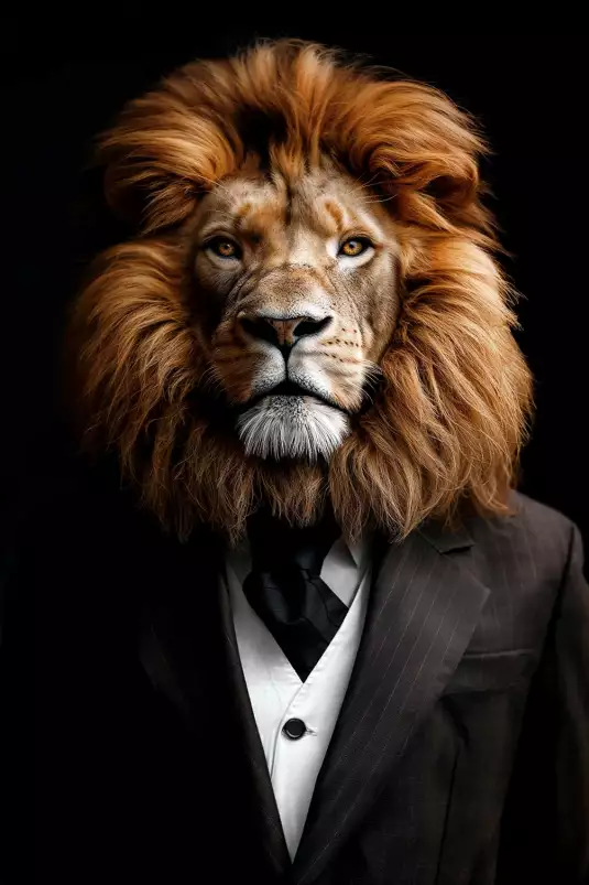 Lion wild suits - tableau animaux habillés