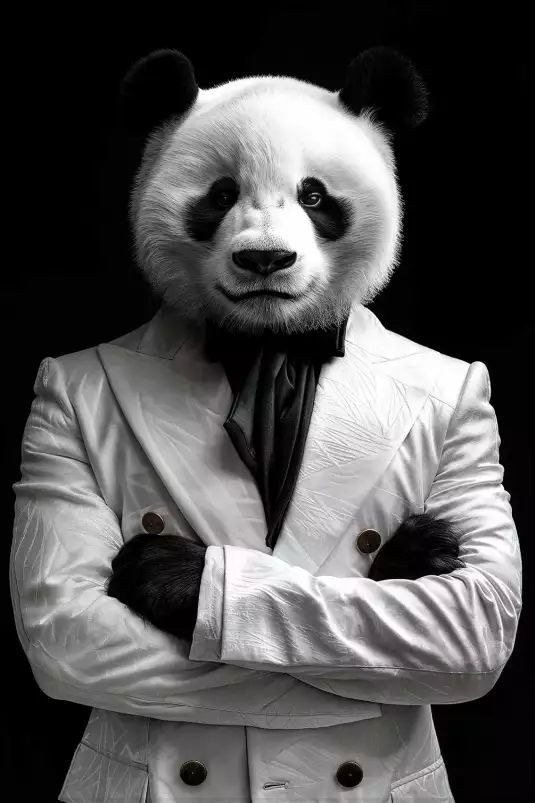 Panda wild suits - tableau animaux habillés