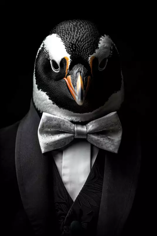 Pingouin wild suits - tableau animaux habillés