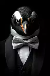 Pingouin wild suits - tableau animaux habillés