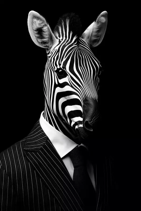 Zebre wild suits - tableau animaux habillés