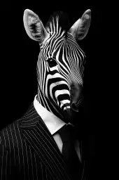 Zebre wild suits - tableau animaux habillés