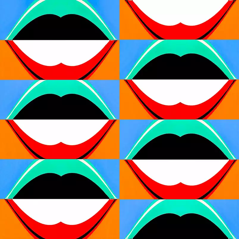 Kiss - affiche art geometrique